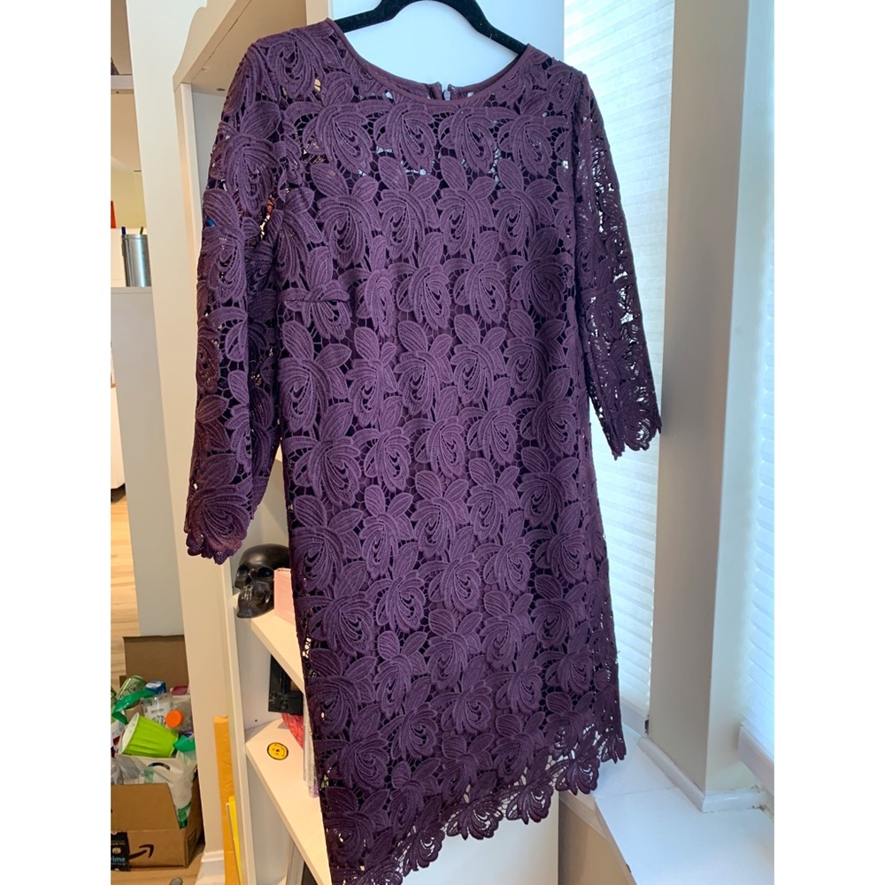 LOFT Eggplant sheath dress